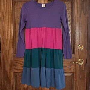 Hanna Andersson Color Block Tiered Long Sleeve Dress - Size 12 (150) NWT